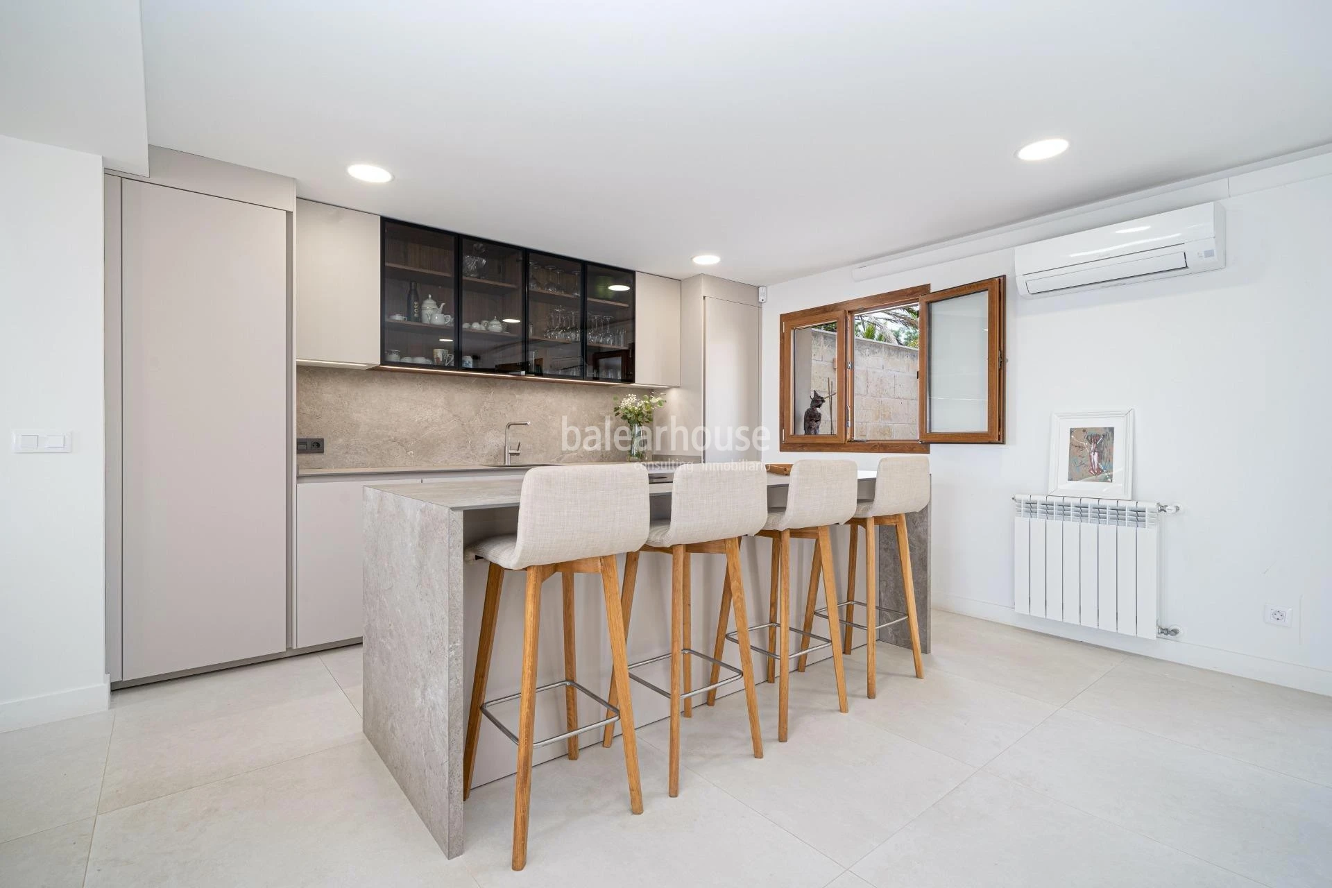 Fabulous Moderna beachfront villa with terraces large garden and swimming pool on the Costa de Palma