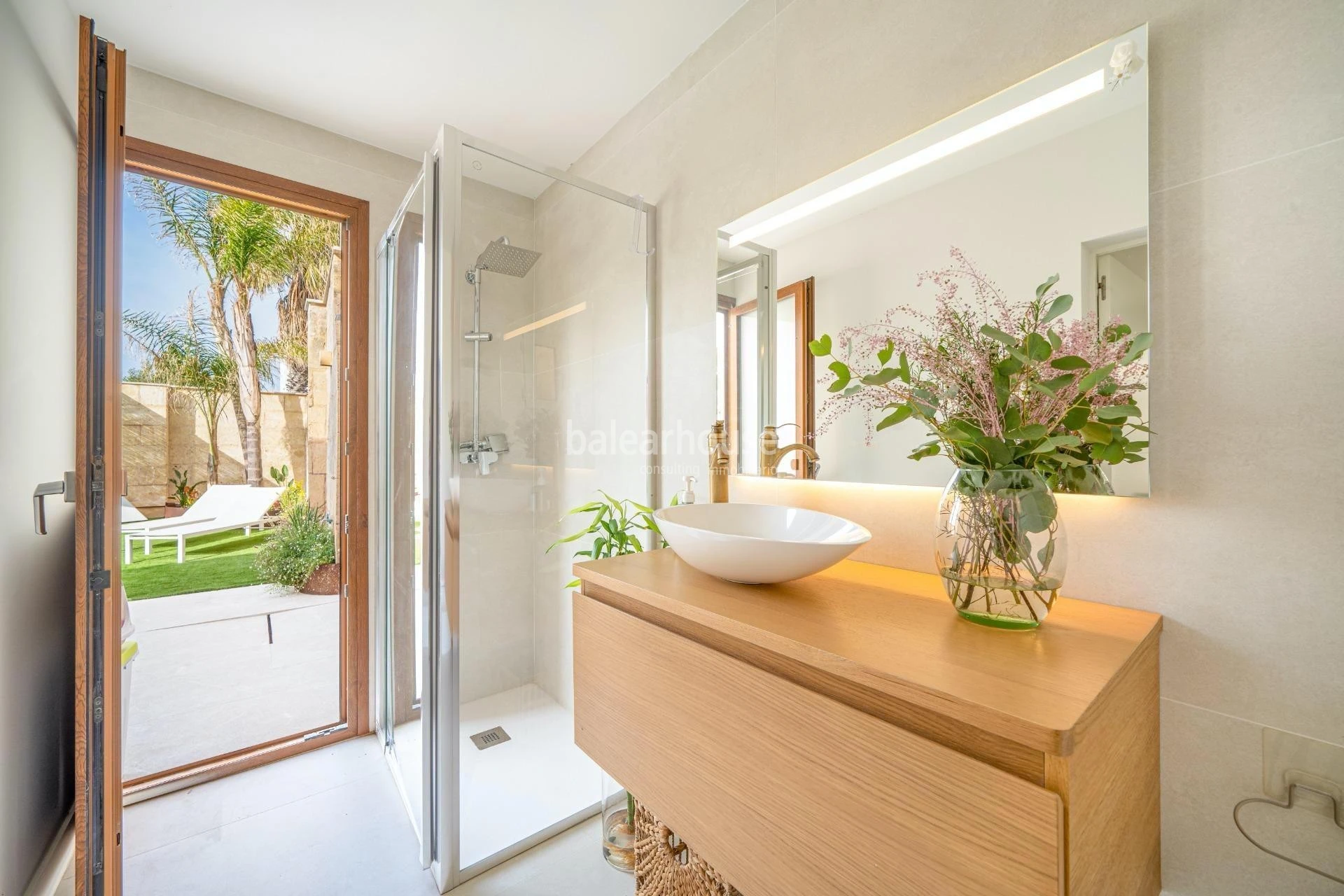 Fabulous Moderna beachfront villa with terraces large garden and swimming pool on the Costa de Palma