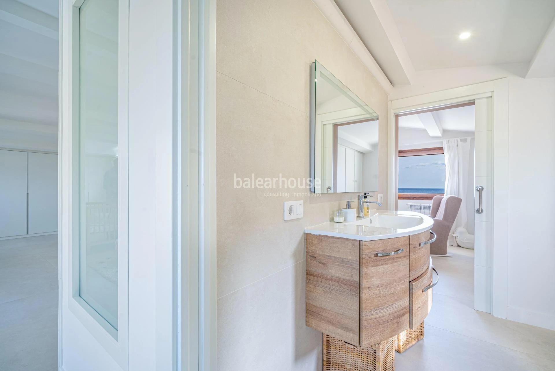 Fabulous Moderna beachfront villa with terraces large garden and swimming pool on the Costa de Palma