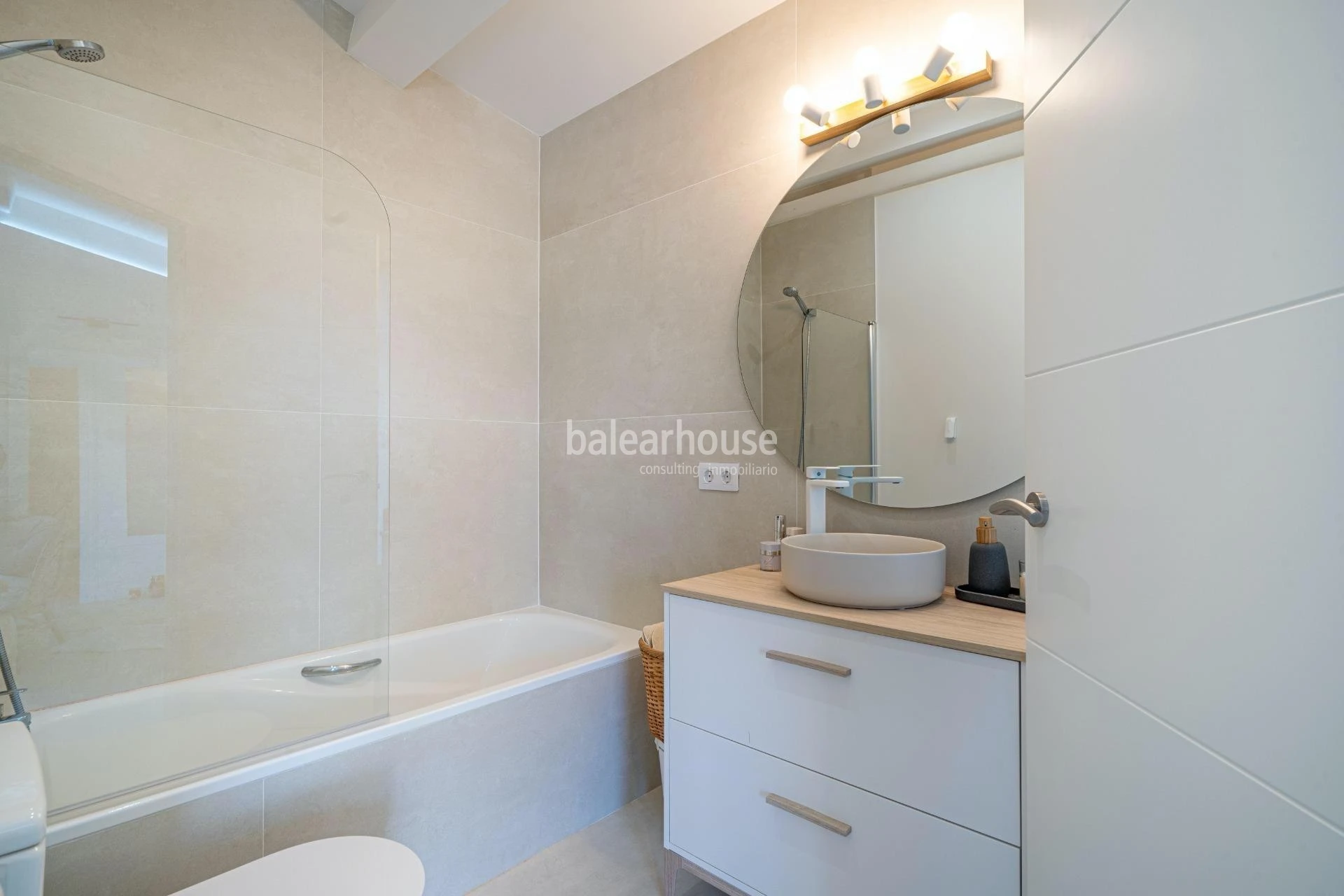 Fabulous Moderna beachfront villa with terraces large garden and swimming pool on the Costa de Palma