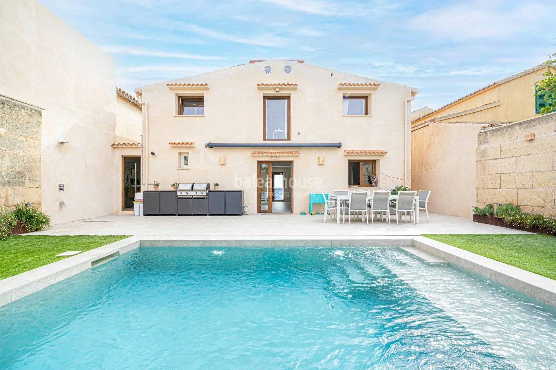 Fabulous Moderna beachfront villa with terraces large garden and swimming pool on the Costa de Palma