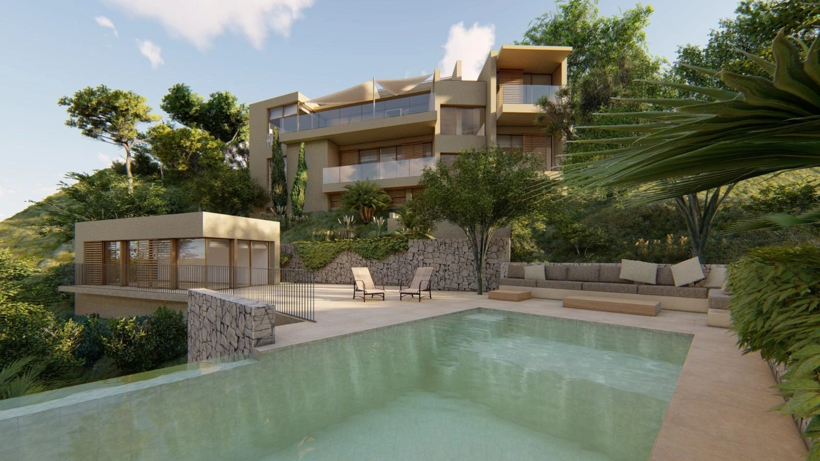 Große Villa von modernem Design und hoher Qualität mit großem Garten und Schwimmbad in Cas Catalá