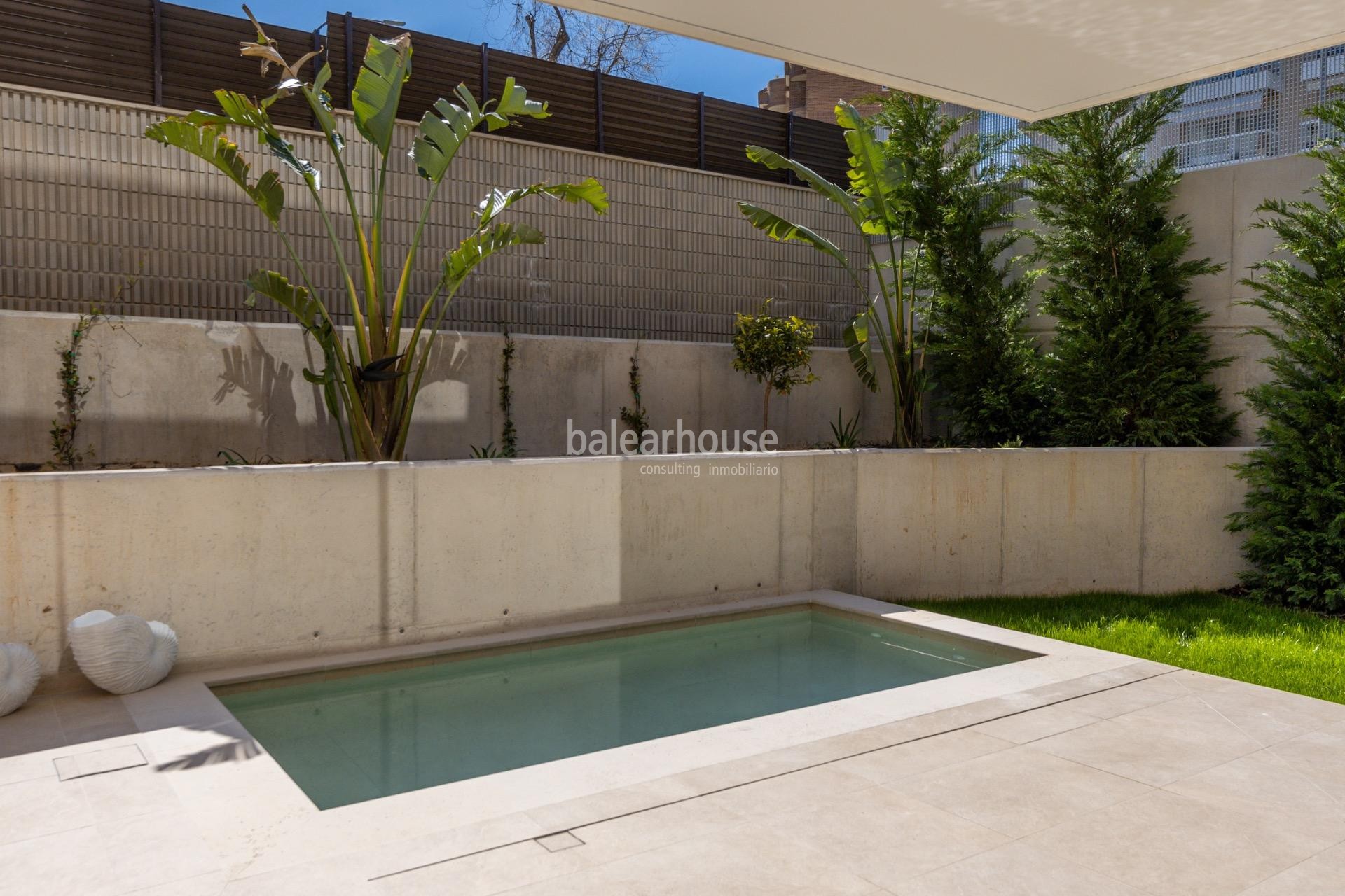 Exclusive new build ground floor apartment in Palma with swimming pool, private garden