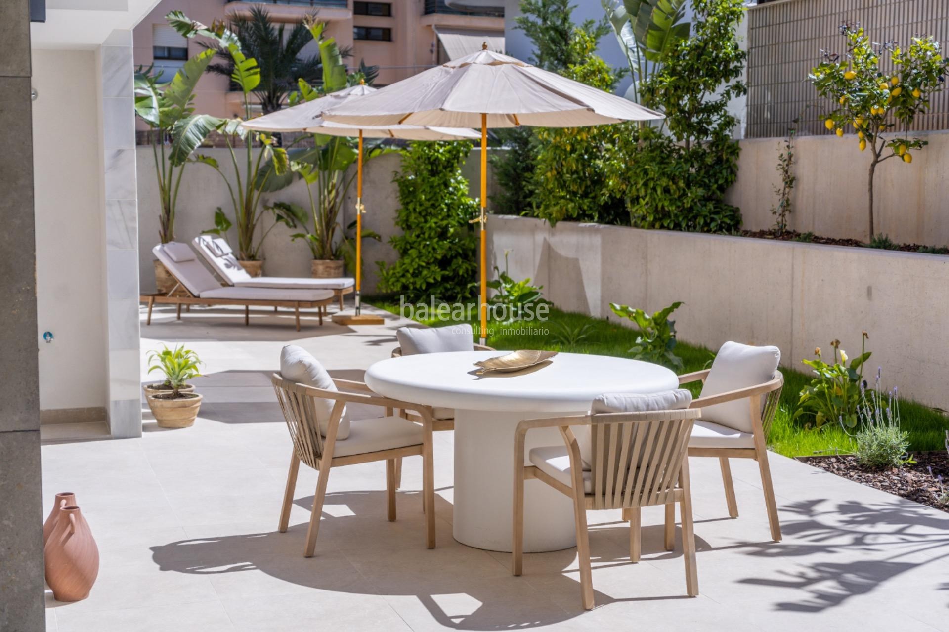Exclusive new build ground floor apartment in Palma with swimming pool, private garden