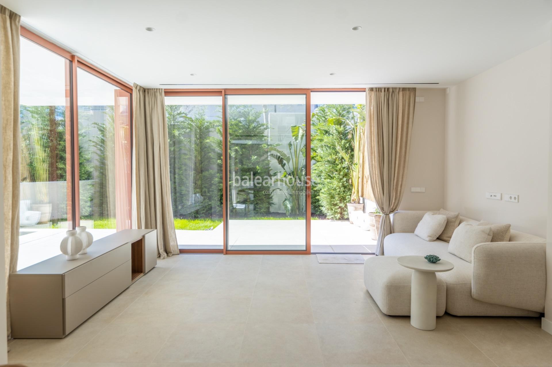 Exclusive new build ground floor apartment in Palma with swimming pool, private garden