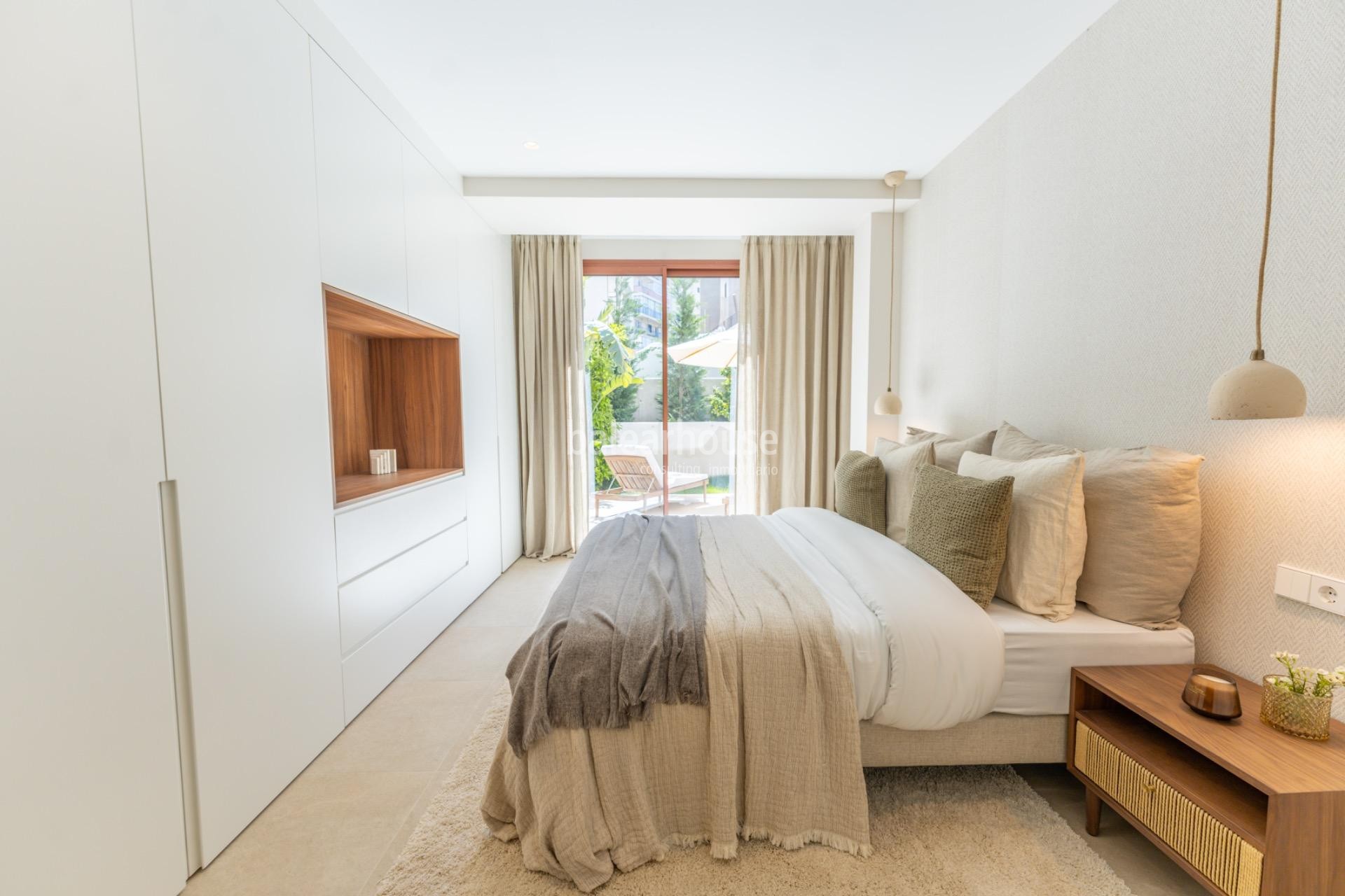 Exclusive new build ground floor apartment in Palma with swimming pool, private garden