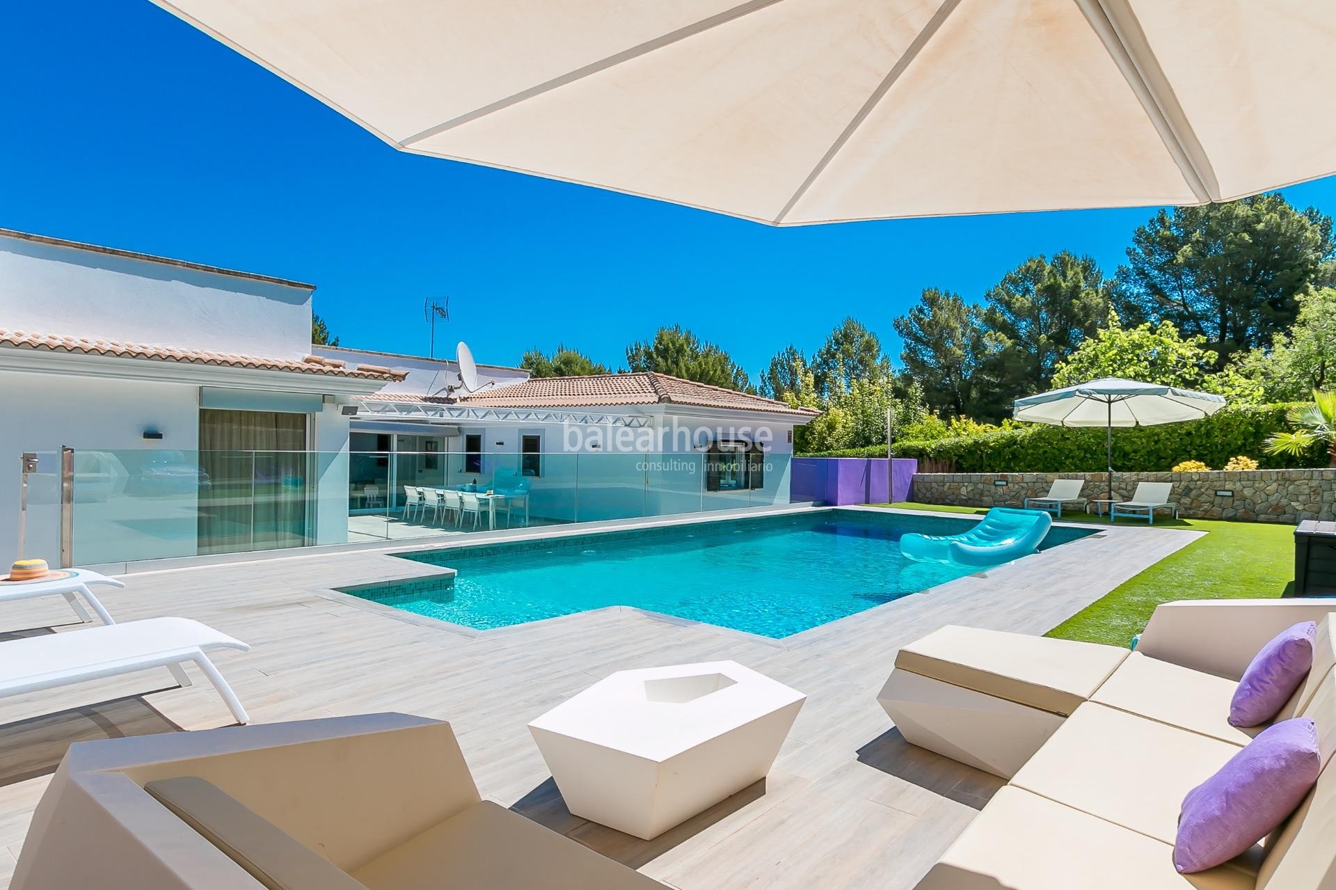 Moderna Große mediterrane Villa mit fantastischen Terrassen, Pool und Garten in Santa Ponsa