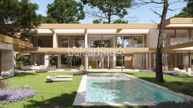 Espectacular terreno con preciosas vistas al mar, proyecto y licencia de tres villas en Santa Ponsa