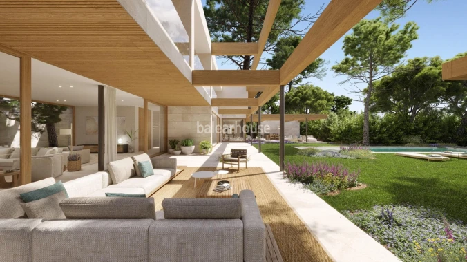 Espectacular terreno con preciosas vistas al mar, proyecto y licencia de tres villas en Santa Ponsa