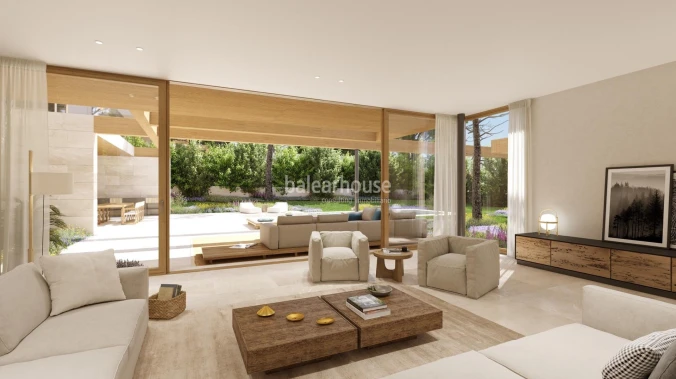 Espectacular terreno con preciosas vistas al mar, proyecto y licencia de tres villas en Santa Ponsa