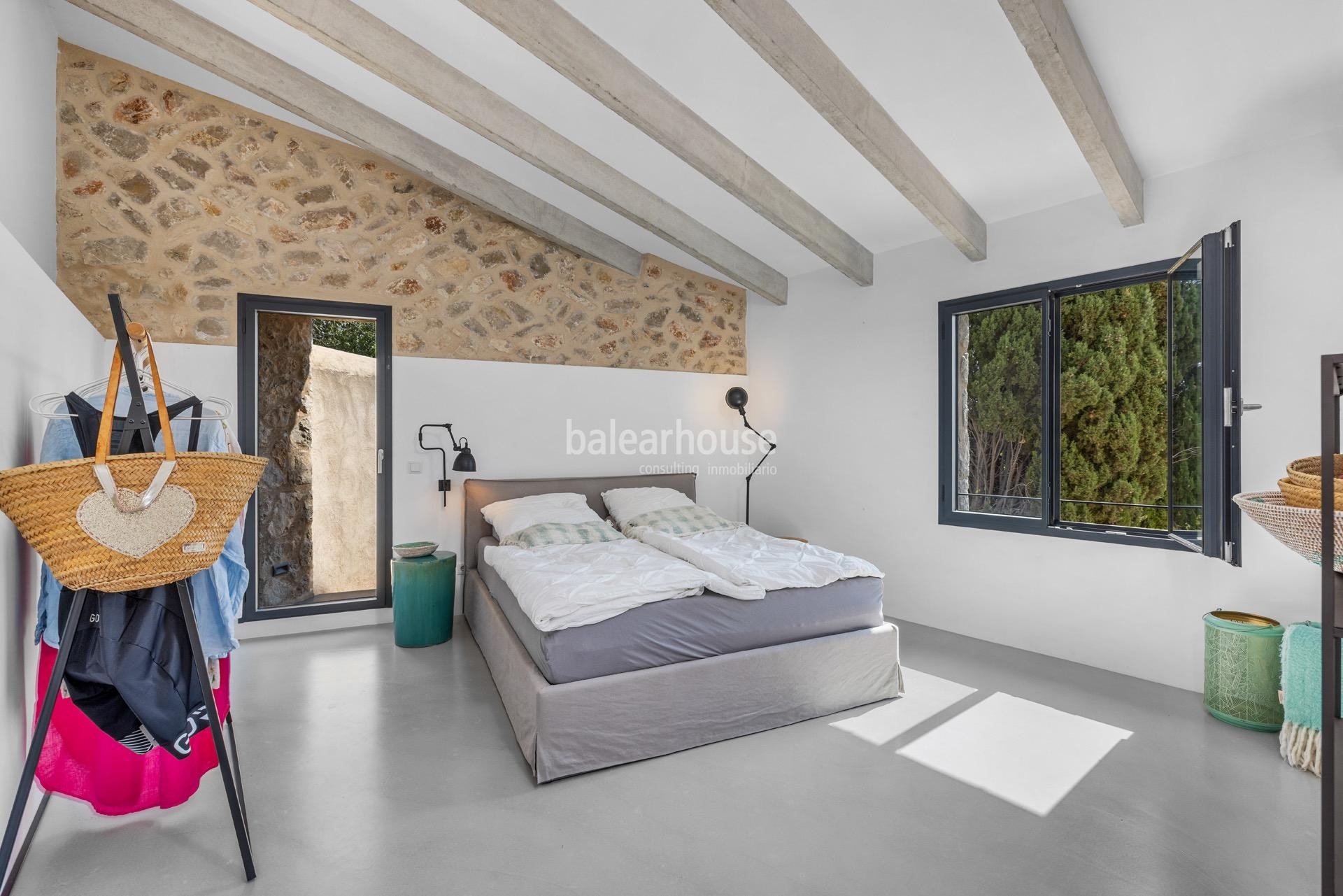 Renovierte historische Finca mit zeitgenössischem Design, Pool und malerischem Blick auf die Landschaft in Alaró, Mallorca