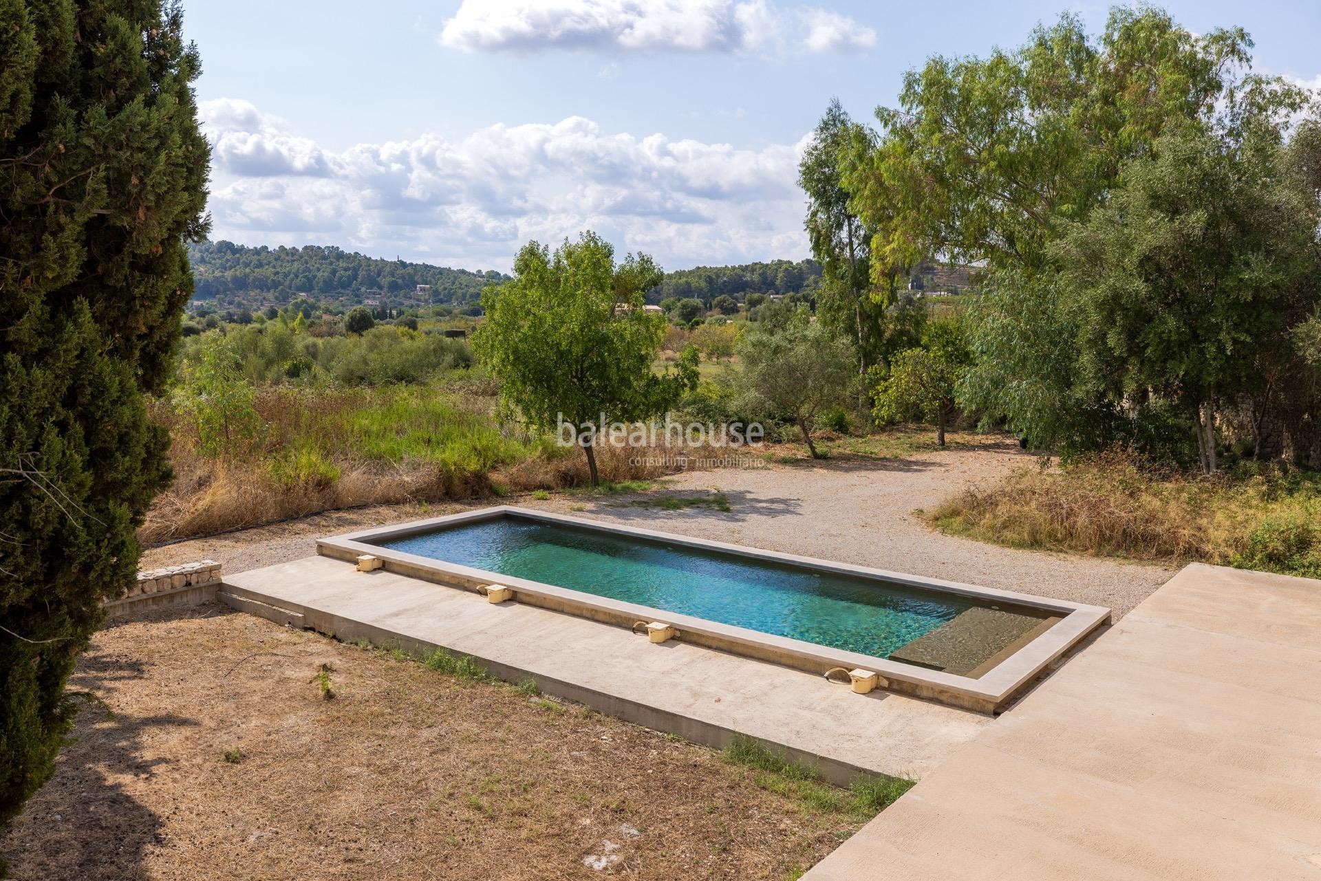 Renovierte historische Finca mit zeitgenössischem Design, Pool und malerischem Blick auf die Landschaft in Alaró, Mallorca