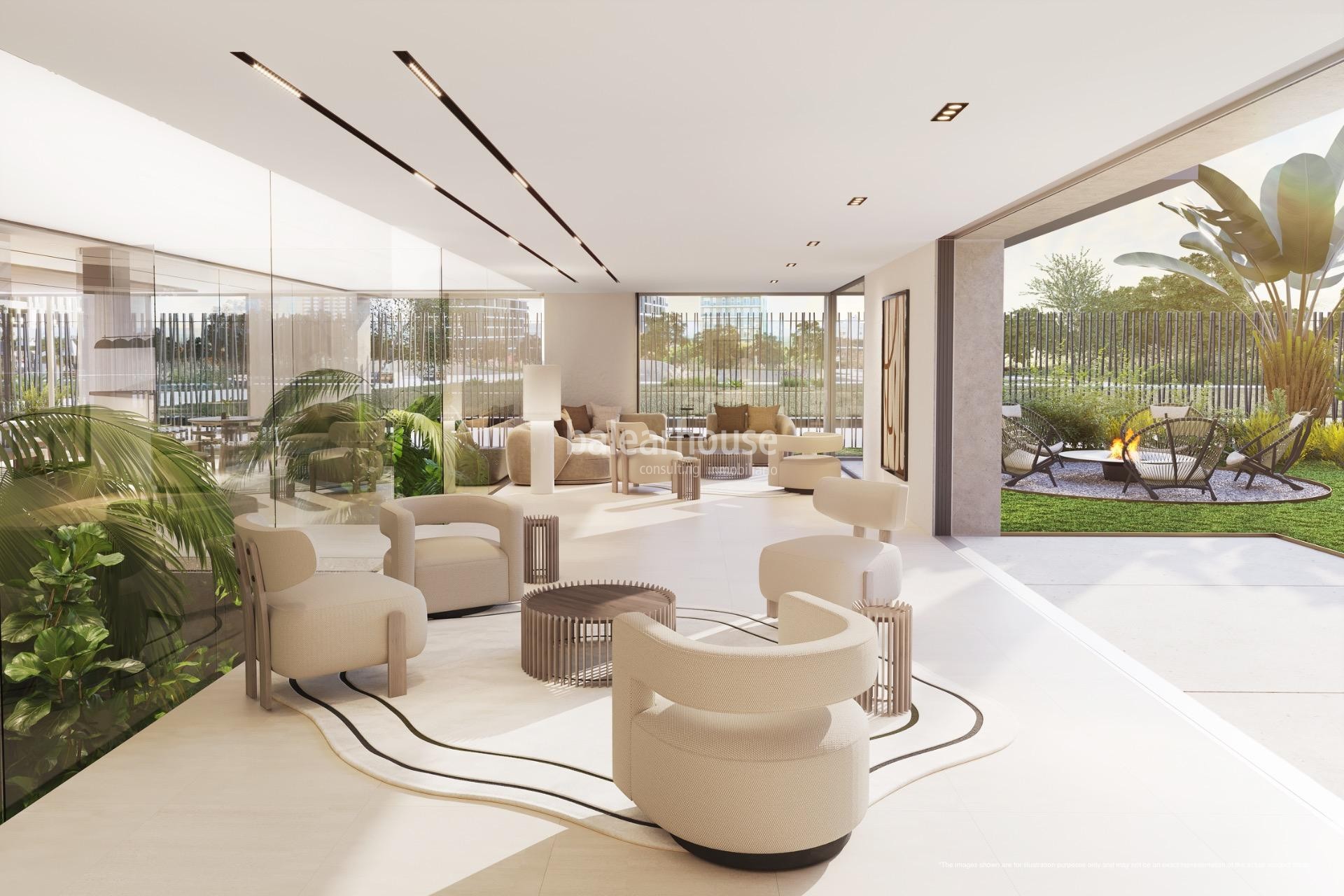 Excelente piso en un contemporáneo complejo de lujo con piscina y vistas al mar en Palma