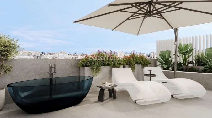 Fantastisches neues Haus in einer Anlage mit hohen Qualitäten und Meerblick neben Portixol