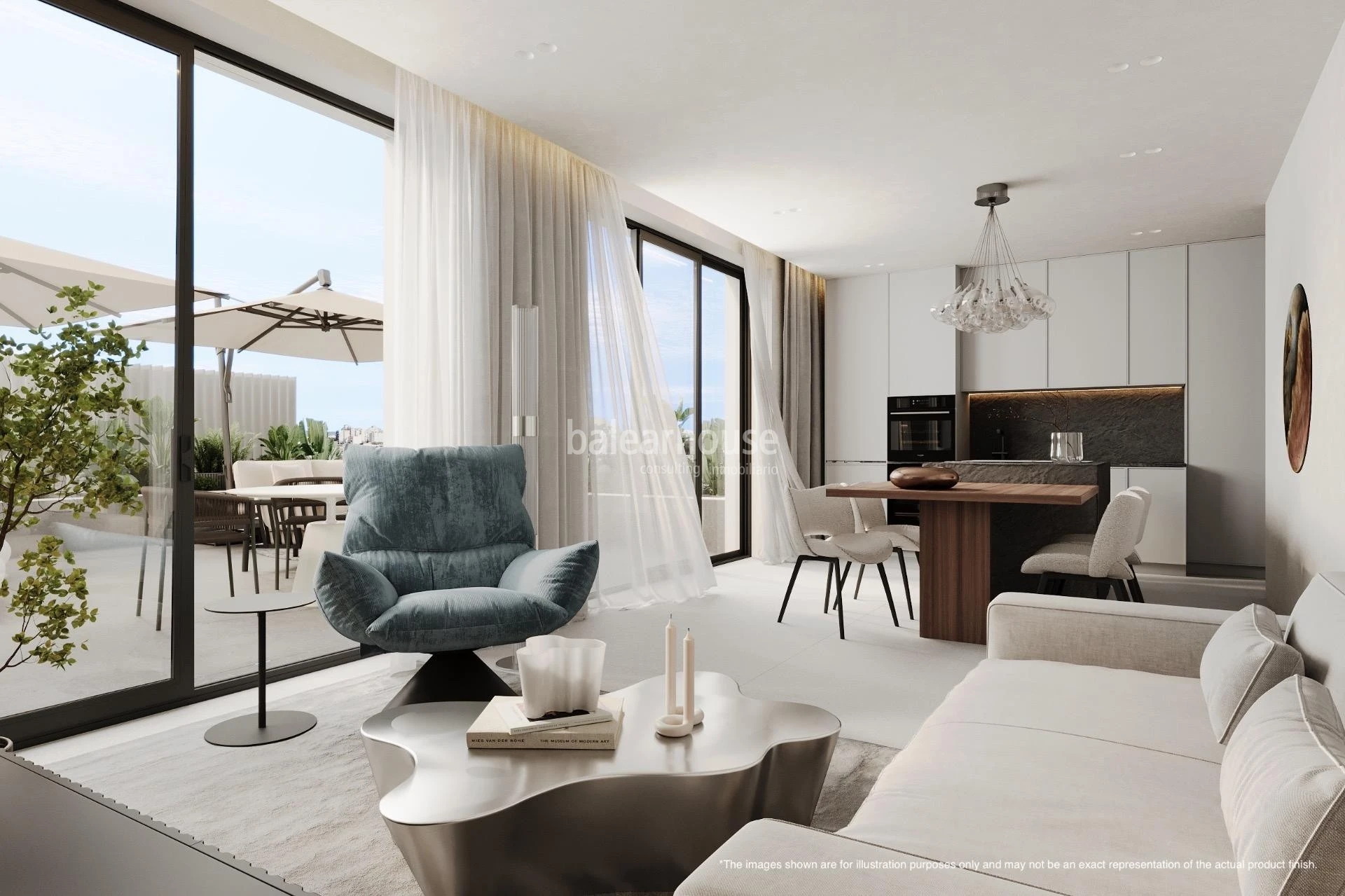 Fantástica vivienda nueva en un complejo con altas calidades y vistas al mar junto al Portixol