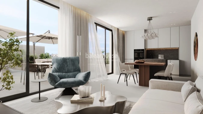 Fantastisches neues Haus in einer Anlage mit hohen Qualitäten und Meerblick neben Portixol