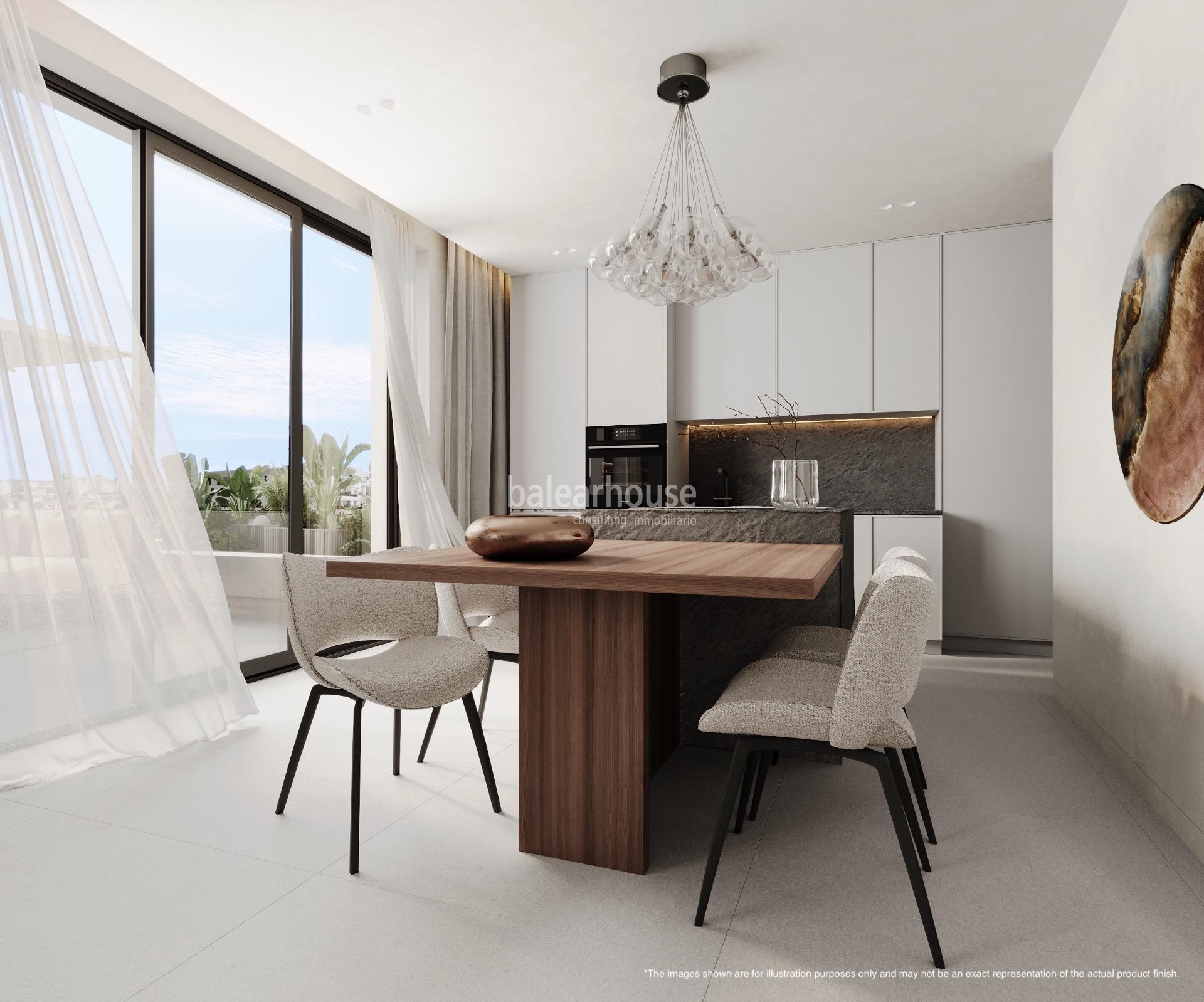Fantastisches neues Haus in einer Anlage mit hohen Qualitäten und Meerblick neben Portixol
