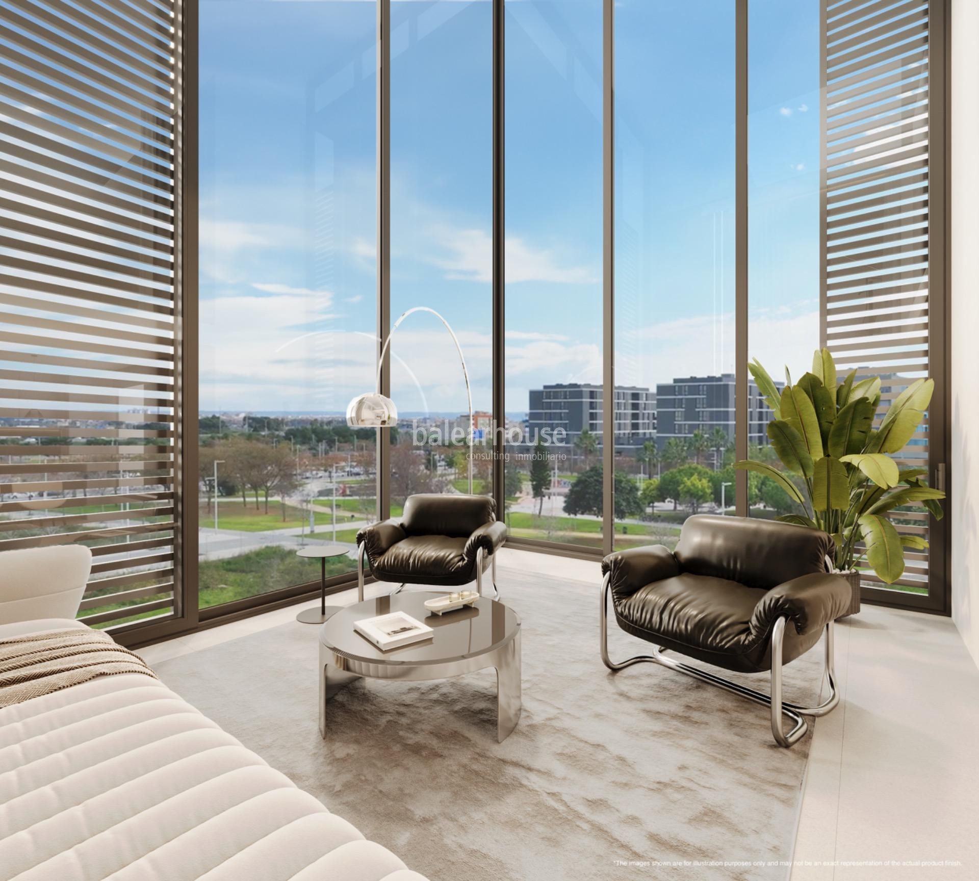 Stunning penthouse in an innovative complex with sea views next to Portixol