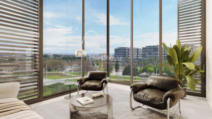 Stunning penthouse in an innovative complex with sea views next to Portixol