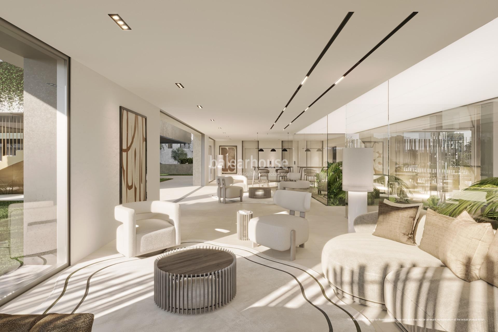 Impresionante ático en un innovador complejo con vistas al mar junto al Portixol