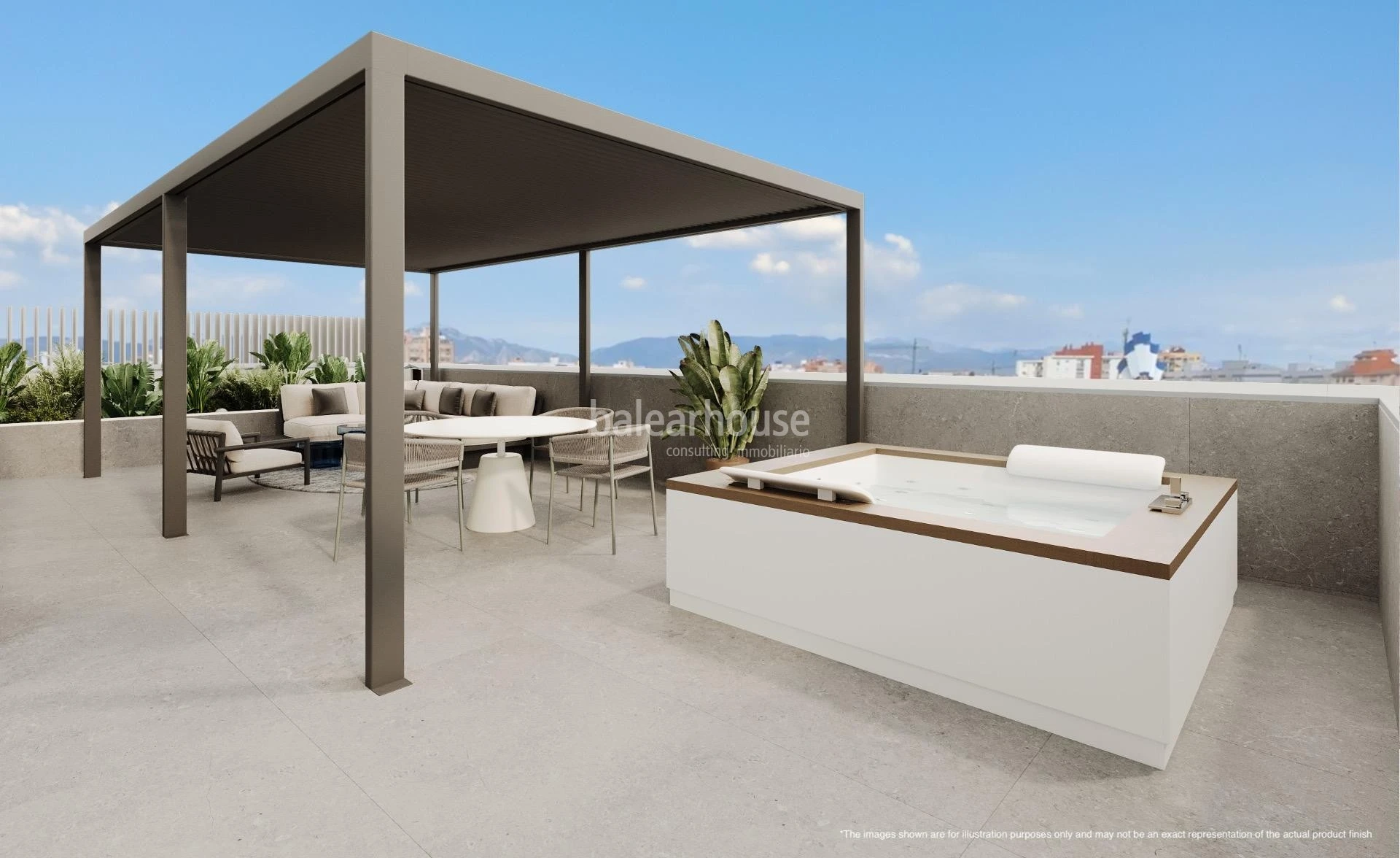 Atemberaubendes Penthouse in einer innovativen Anlage mit Meerblick neben Portixol