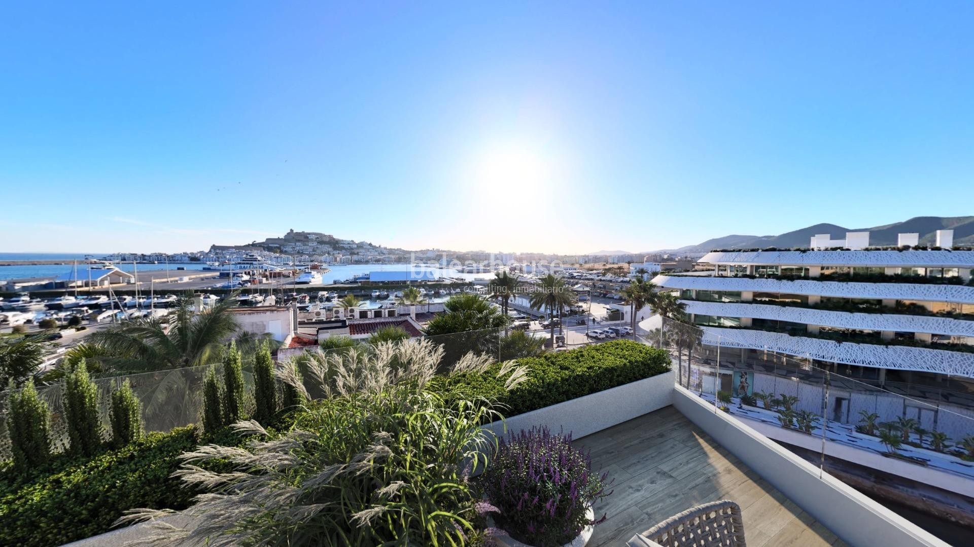 Exklusive Penthäuser und Neubauresidenzen auf Ibiza mit privilegiertem Blick auf Hafen und Meer