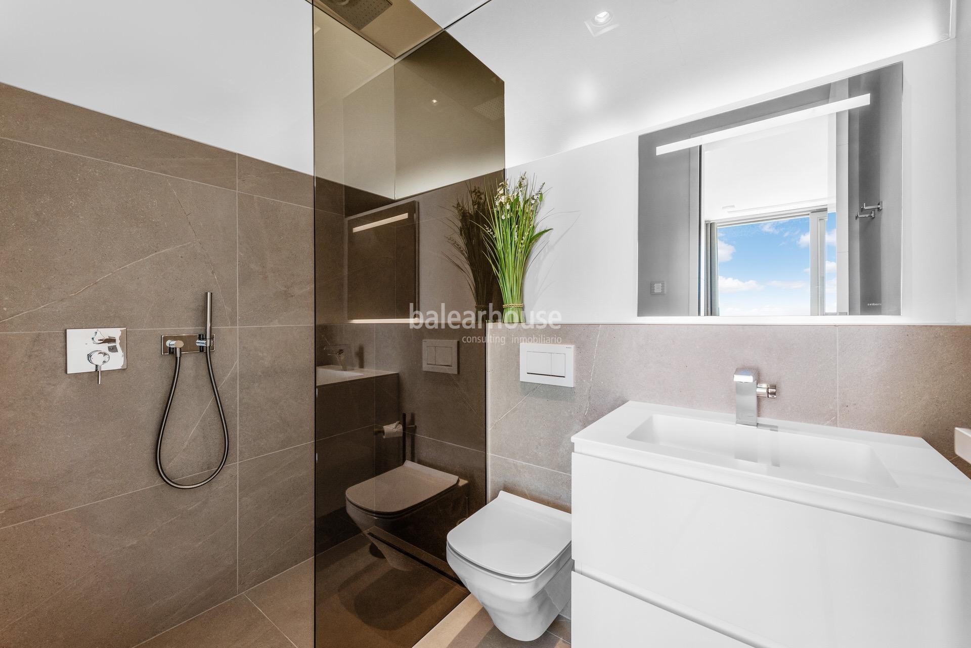 Wunderschöne neue Villa mit Meerblick in Palmanova, mit modernem Design, Terrassen Moderna und Gärte