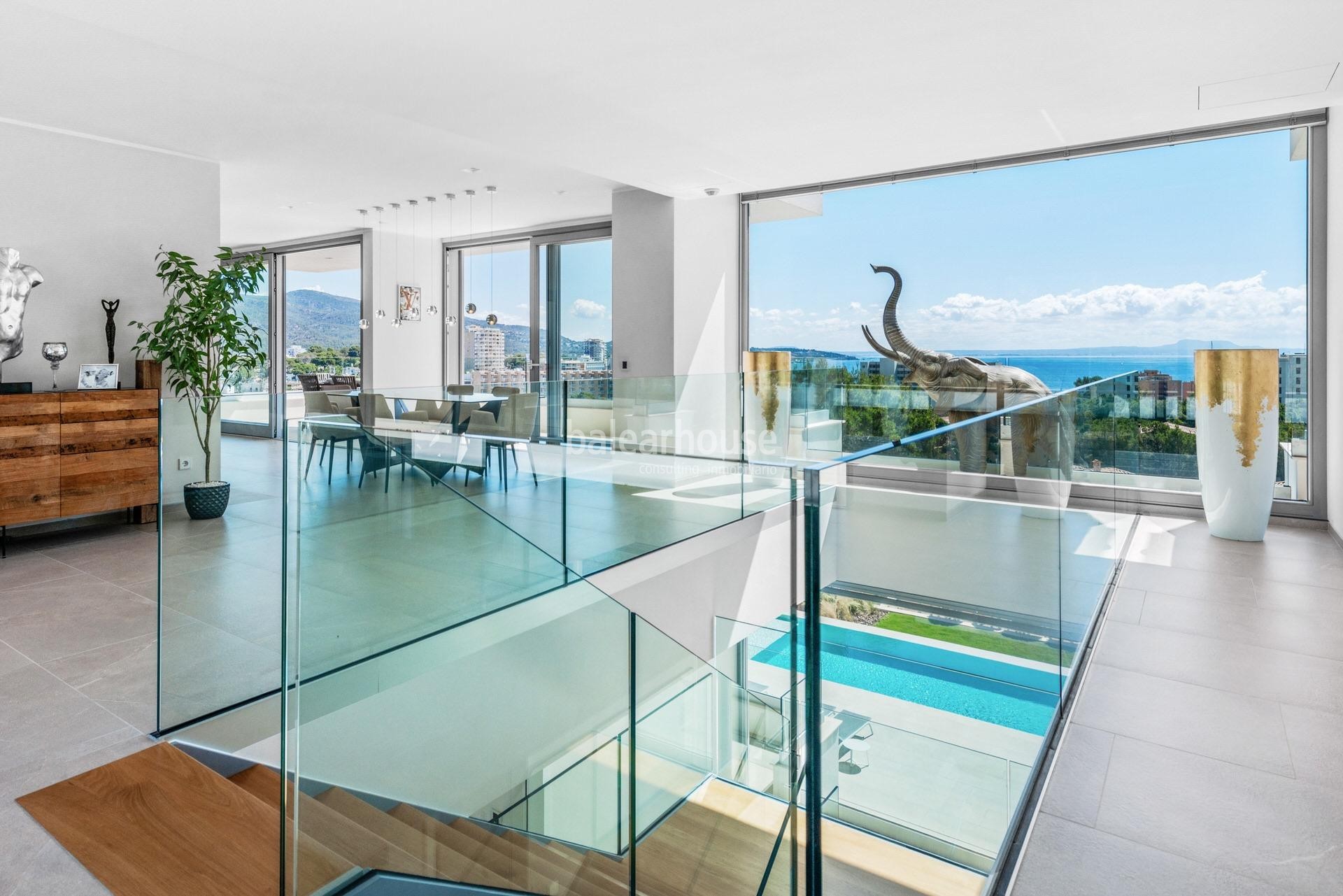 Wunderschöne neue Villa mit Meerblick in Palmanova, mit modernem Design, Terrassen Moderna und Gärte