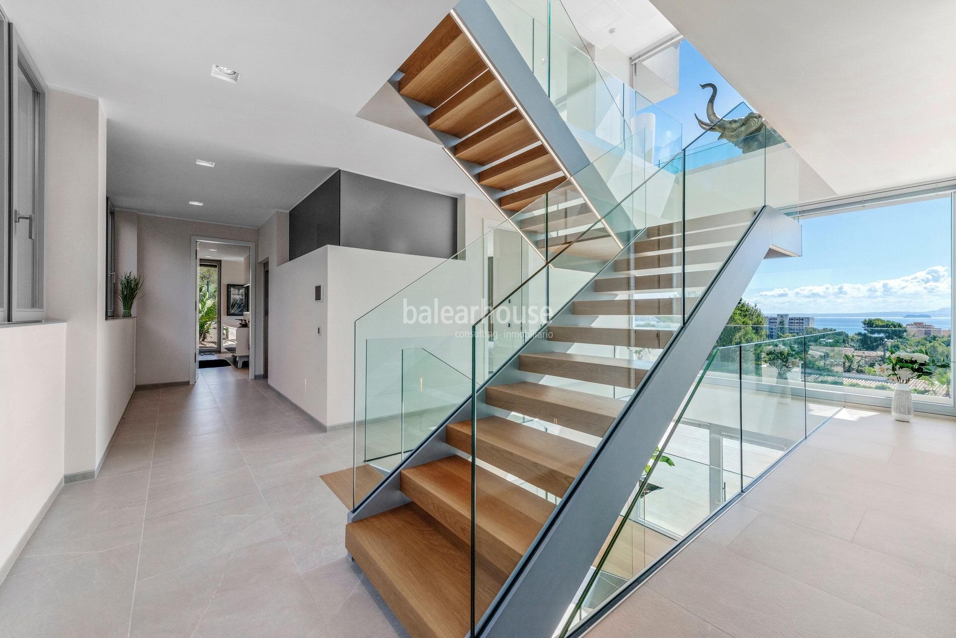 Wunderschöne neue Villa mit Meerblick in Palmanova, mit modernem Design, Terrassen Moderna und Gärte