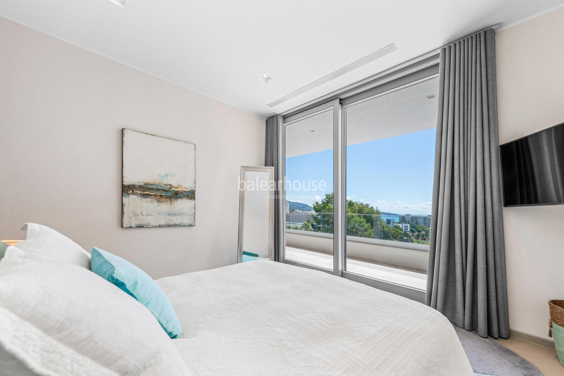 Wunderschöne neue Villa mit Meerblick in Palmanova, mit modernem Design, Terrassen Moderna und Gärte