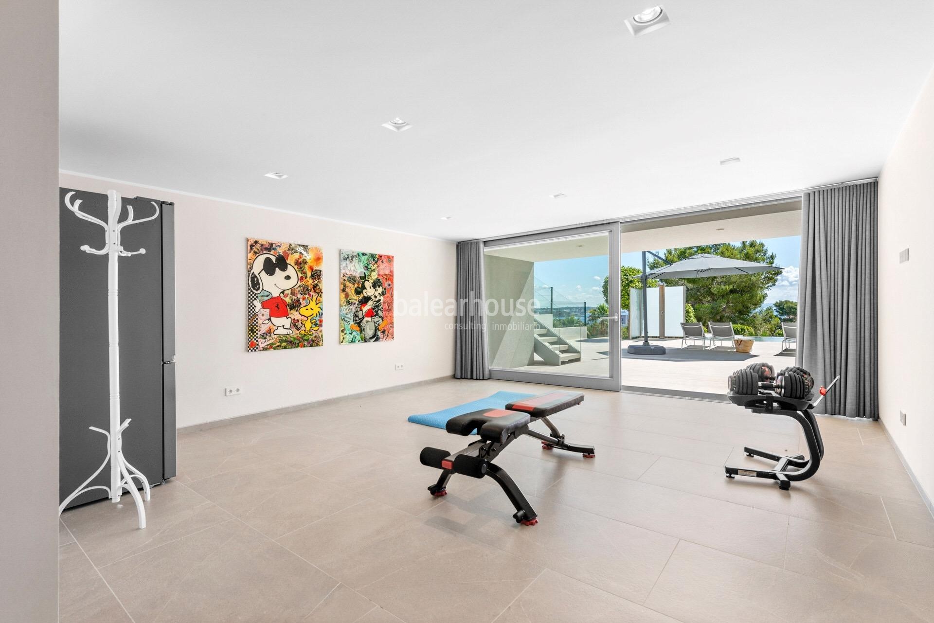 Wunderschöne neue Villa mit Meerblick in Palmanova, mit modernem Design, Terrassen Moderna und Gärte