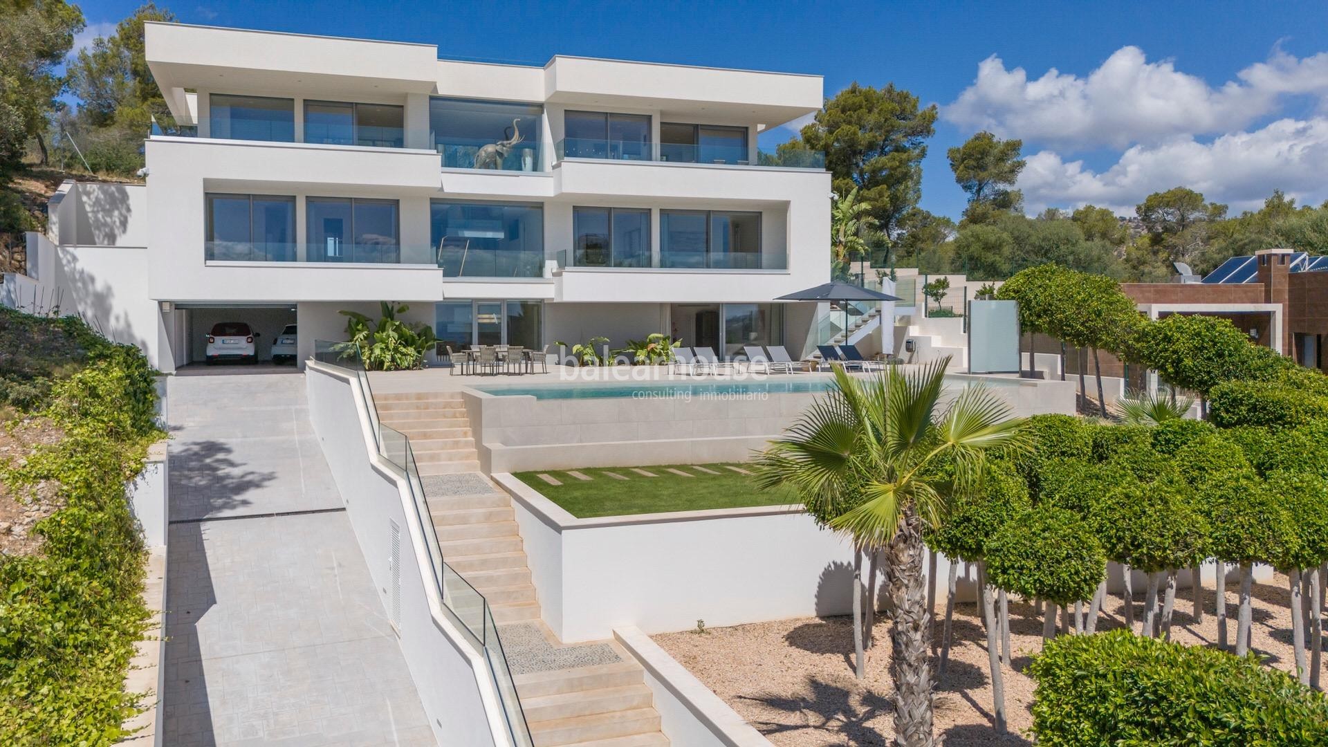 Wunderschöne neue Villa mit Meerblick in Palmanova, mit modernem Design, Terrassen Moderna und Gärte