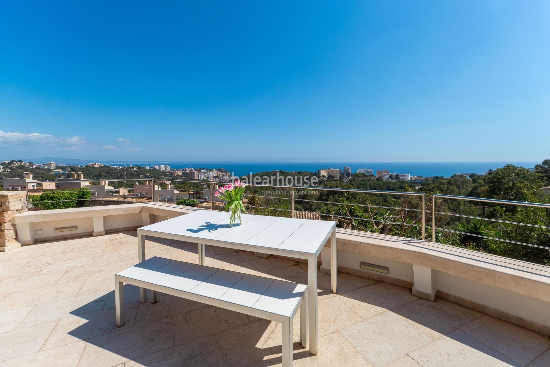 Ausgezeichnete Villa auf dem Gipfel von Génova mit spektakulärem Meerblick auf Palma.