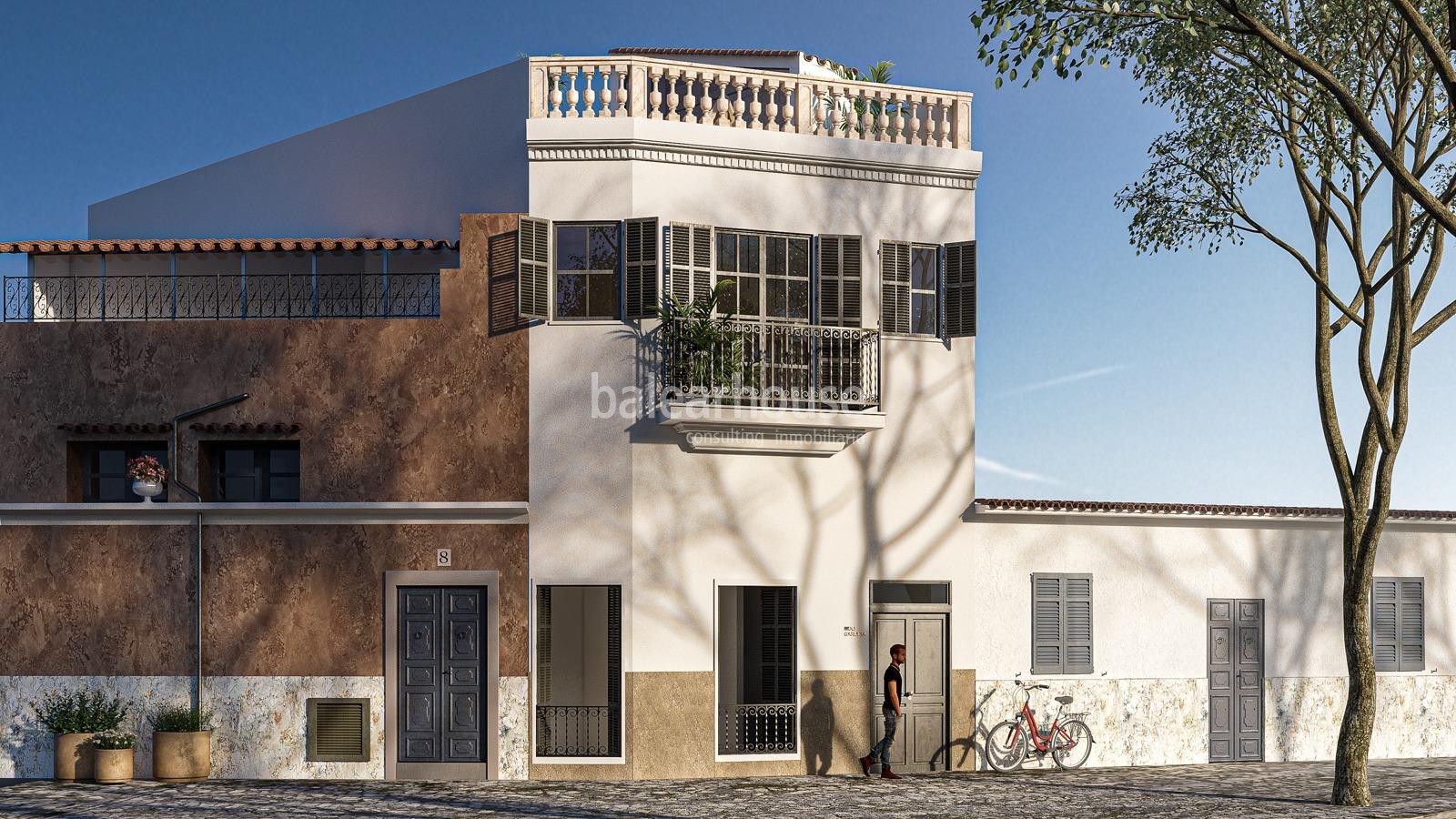 Makelloses renoviertes Haus in Palma mit privater Sonnenterrasse und Blick auf das Meer
