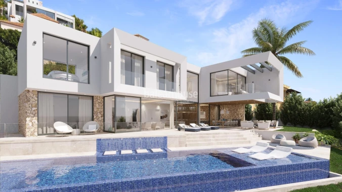 Designer villa project with spectacular sea views in exclusive residential area