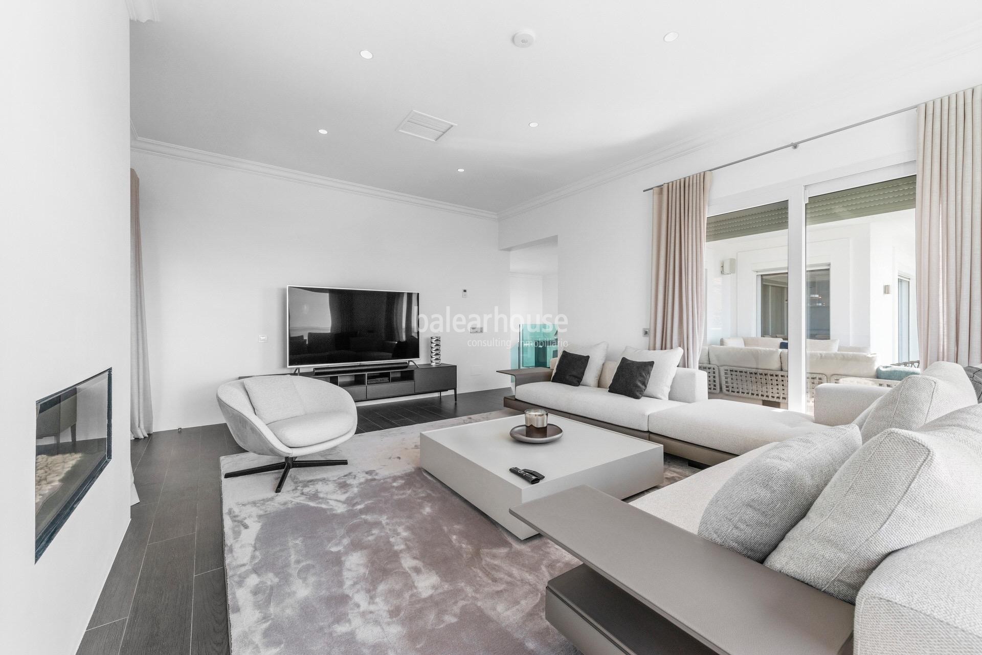 Impecable y elegante villa con terrazas y magníficas vistas al mar en la exclusiva zona de Bendinat