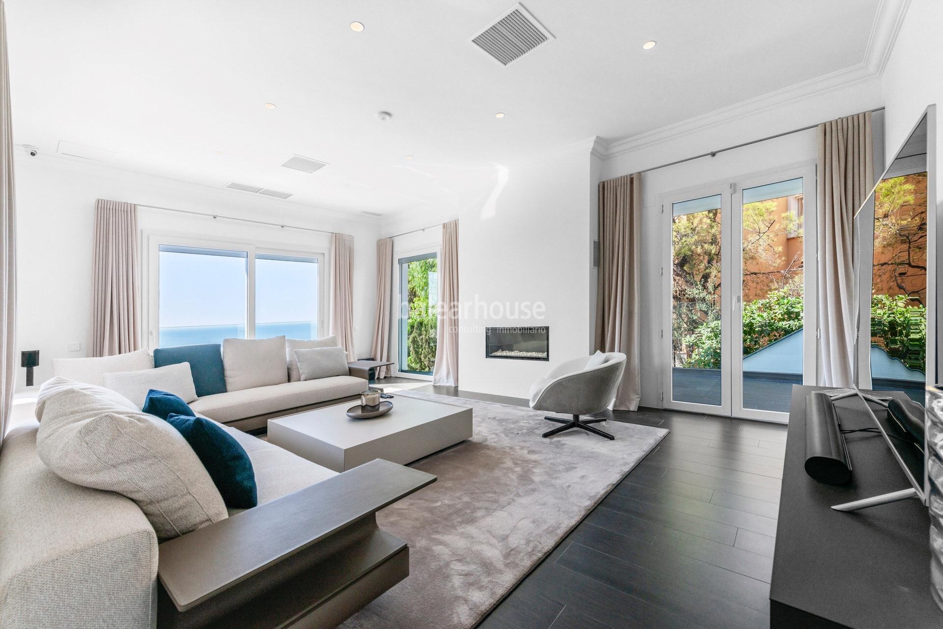 Impecable y elegante villa con terrazas y magníficas vistas al mar en la exclusiva zona de Bendinat