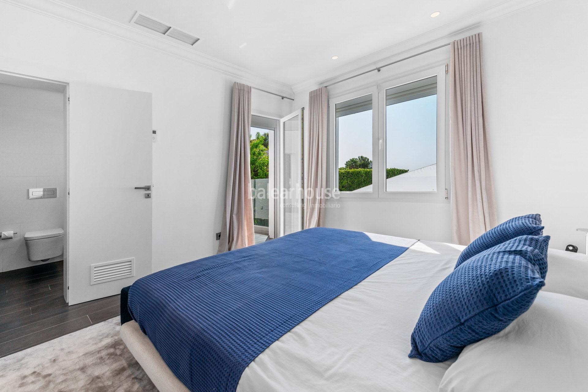 Impecable y elegante villa con terrazas y magníficas vistas al mar en la exclusiva zona de Bendinat