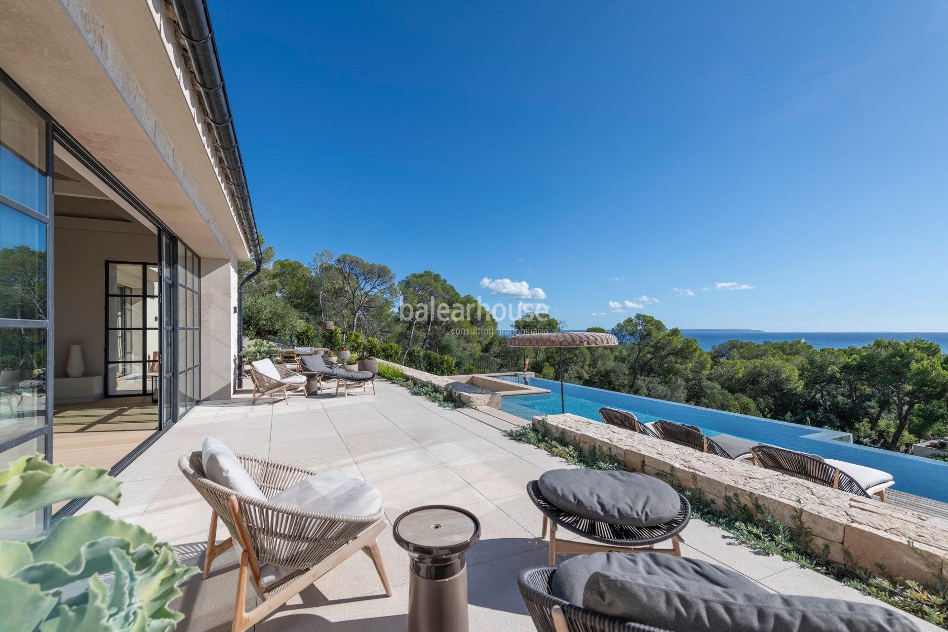 Gran villa de obra nueva con un elegante diseño contemporáneo y vistas deslumbrantes al mar.