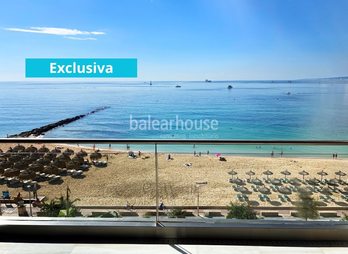 Vistas espectaculares y únicas al mar y a toda la bahía de Palma desde este gran piso en el Portixol