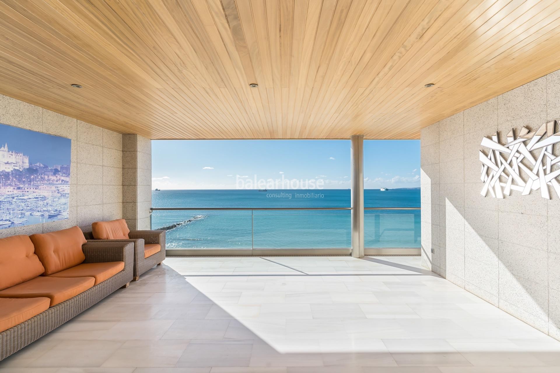 Vistas espectaculares y únicas al mar y a toda la bahía de Palma desde este gran piso en el Portixol