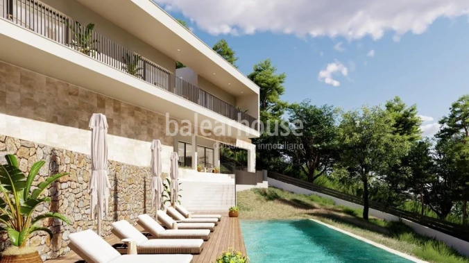 Moderna New build villa with large outdoor spaces and mountain views in Santa Ponsa