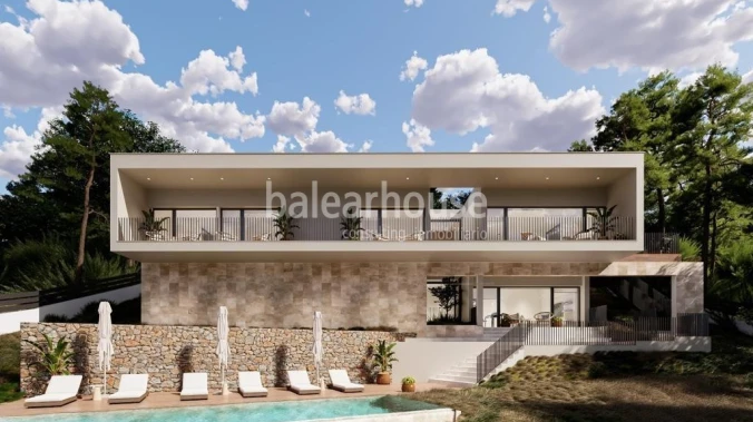 Moderna New build villa with large outdoor spaces and mountain views in Santa Ponsa