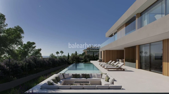 Grundstück mit Baugenehmigung für den Bau einer Luxusvilla mit Meerblick in Nova Santa Ponsa