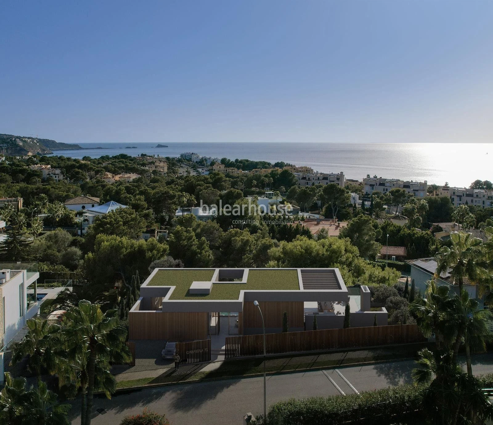 Solar con licencia concedida para la construcción de una villa de lujo con vistas al mar en Nova Santa Ponsa