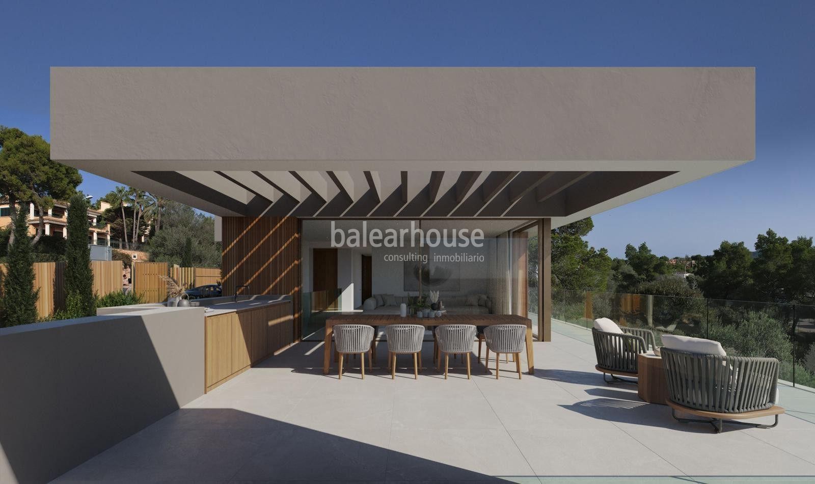 Plot with planning permission granted for the construction of a luxury villa with sea views in Nova Santa Ponsa