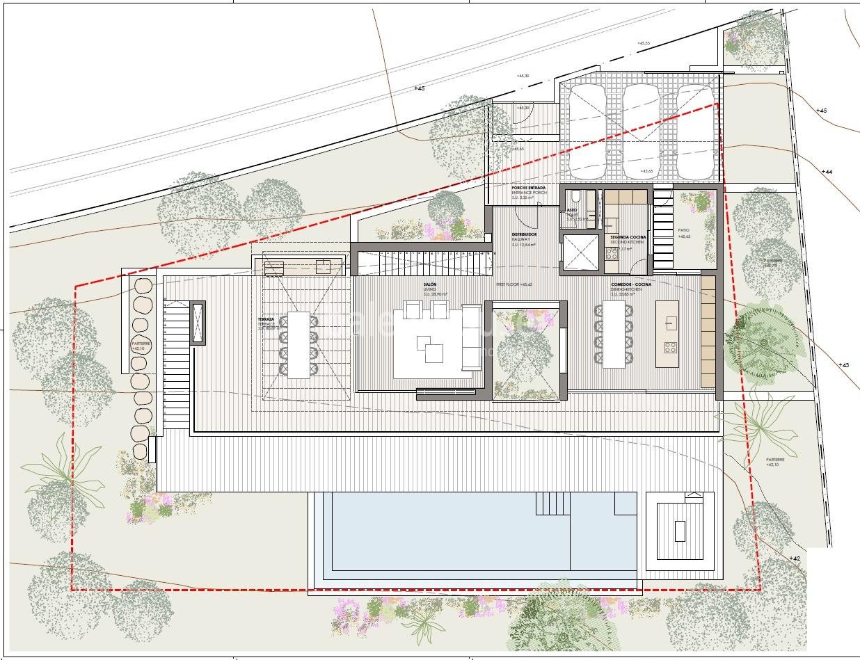 Plot with planning permission granted for the construction of a luxury villa with sea views in Nova Santa Ponsa