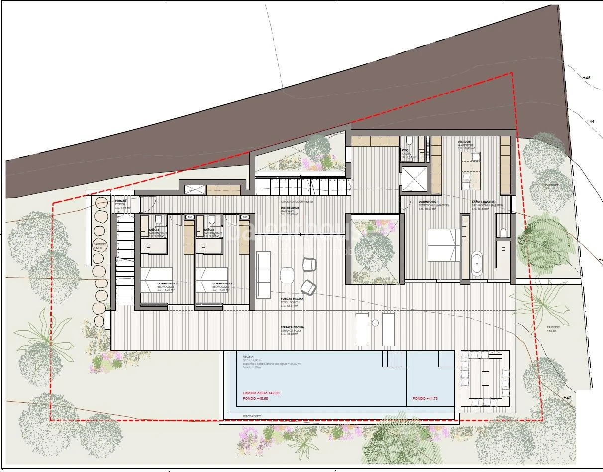 Grundstück mit Baugenehmigung für den Bau einer Luxusvilla mit Meerblick in Nova Santa Ponsa