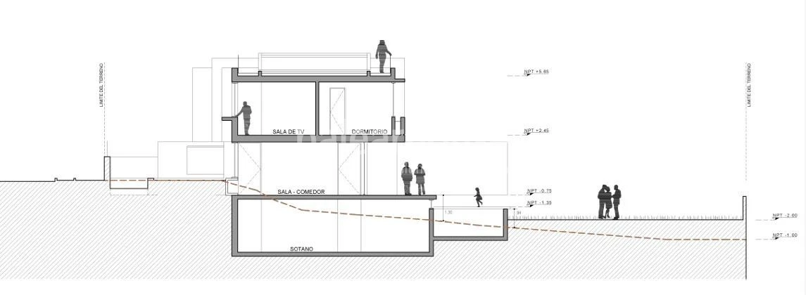 Plot in Nova Santa Ponsa with project and licence for an innovative villa with partial sea view