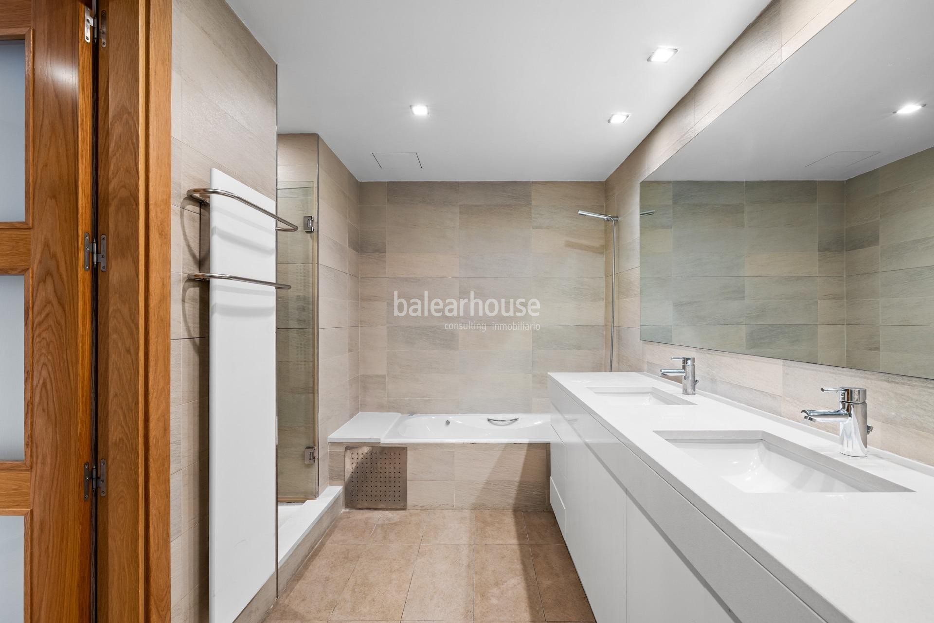 Wunderschöne Wohnung in erster Meereslinie in Portixol, mit großer Terrasse, hochwertiger Ausstattung und exklusiven Annehmlichkeiten